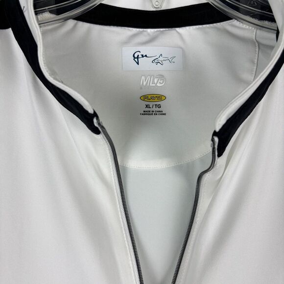 Greg Norman White and Black ML75 stretch Athletic Shirt with pleated back XL - Picture 5 of 10